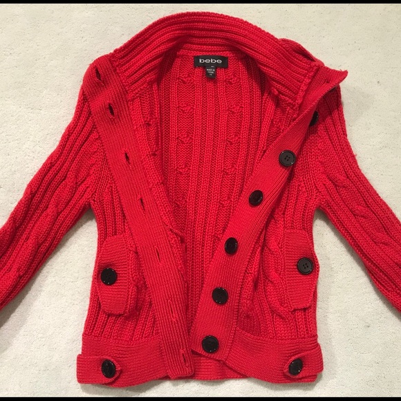 BEBE 100% Wool Button Cardigan - Picture 4 of 6